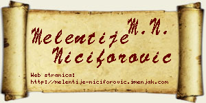 Melentije Nićiforović vizit kartica